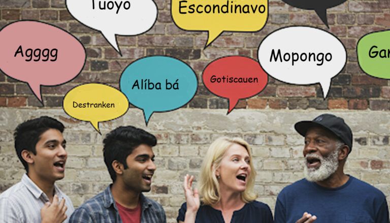 Idiomas simulados gente hablando