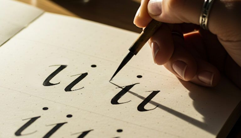 Poner los puntos sobre las íes caligrafía