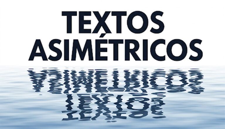 texto reflejado en el agua